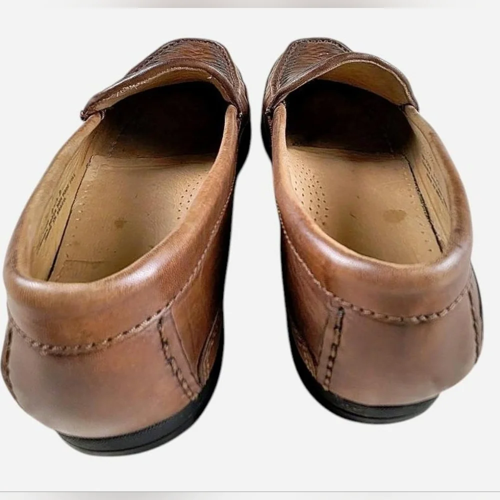 Dockers Woven Leather Loafers Mens 8.5 Made‎ in Brazil Grandpa Casual Workplace